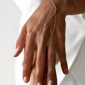 Серебряный браслет-слейв на цепочке на руку