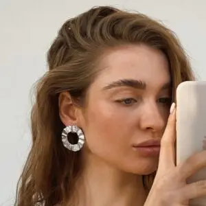 Серебряные серьги «Мятые круги»