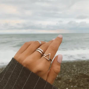 Серебряное двойное кольцо