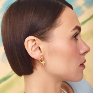 Серебряные серьги «Птицы» gold